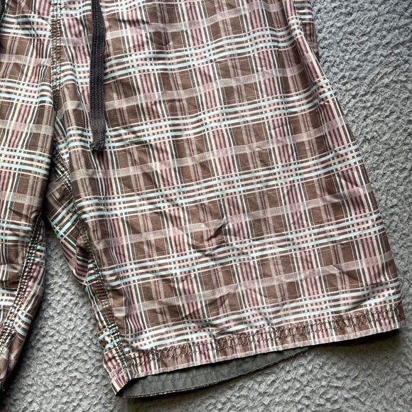 Red Sand Board Shorts Mens Size 32 Plaid Swim Trunks Bottoms - Picture 4 of 12